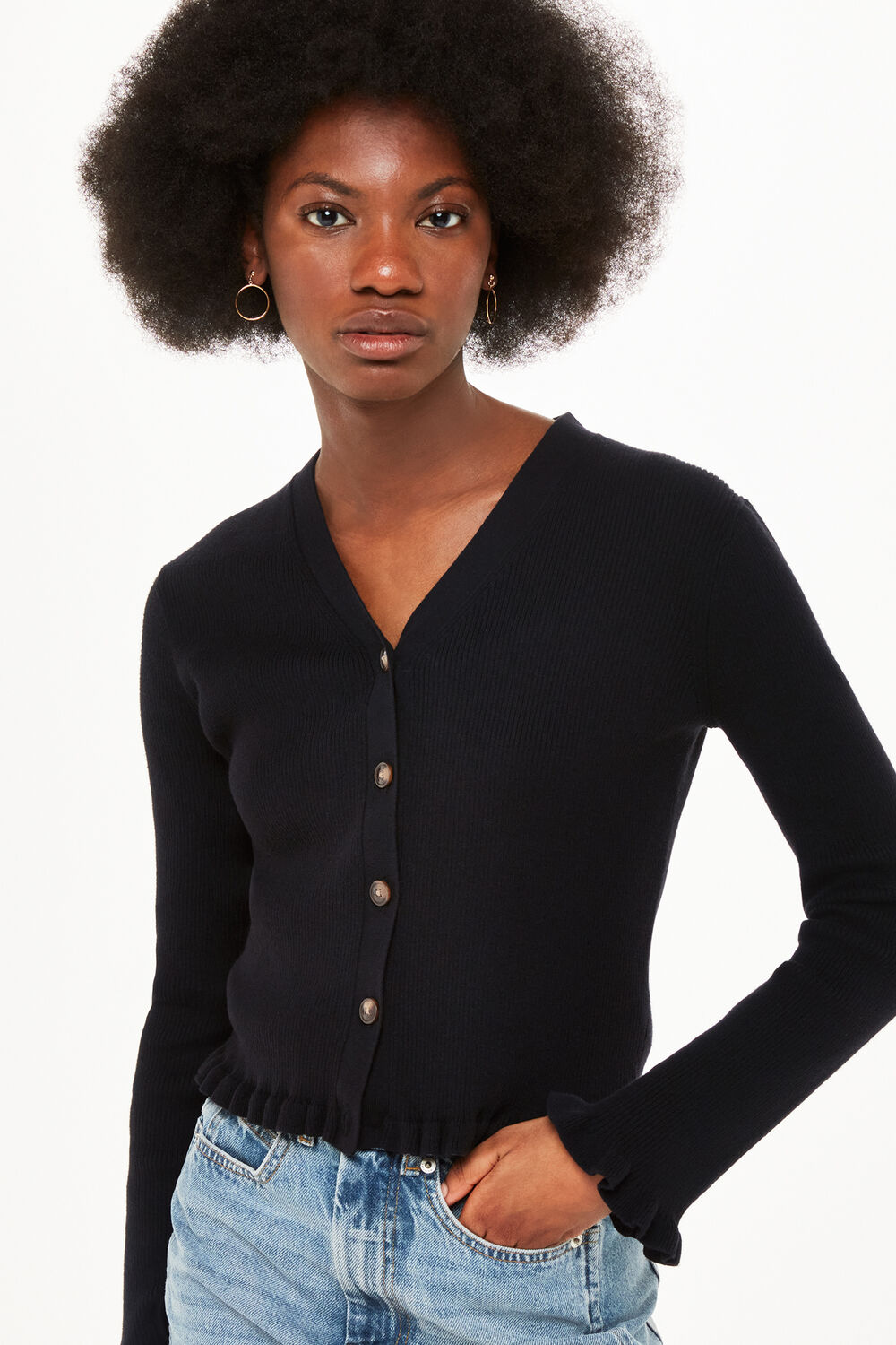 Frill Hem Cardigan
