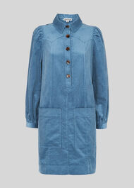 Chunky Cord Western Dress Pale Blue