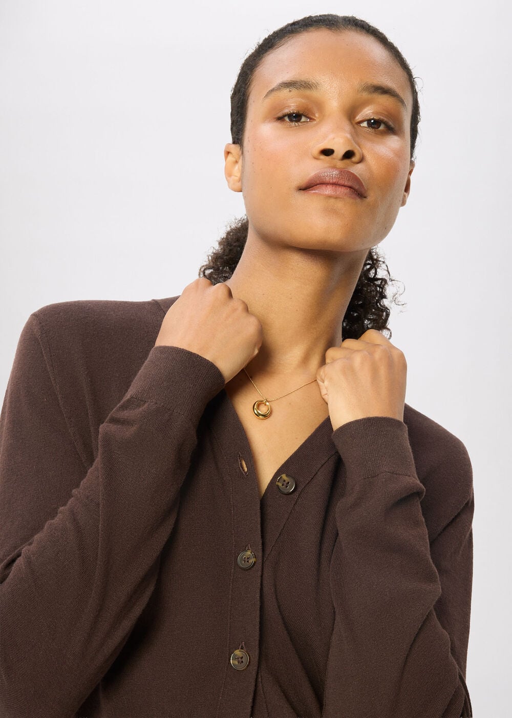 V Neck Linen Cardigan