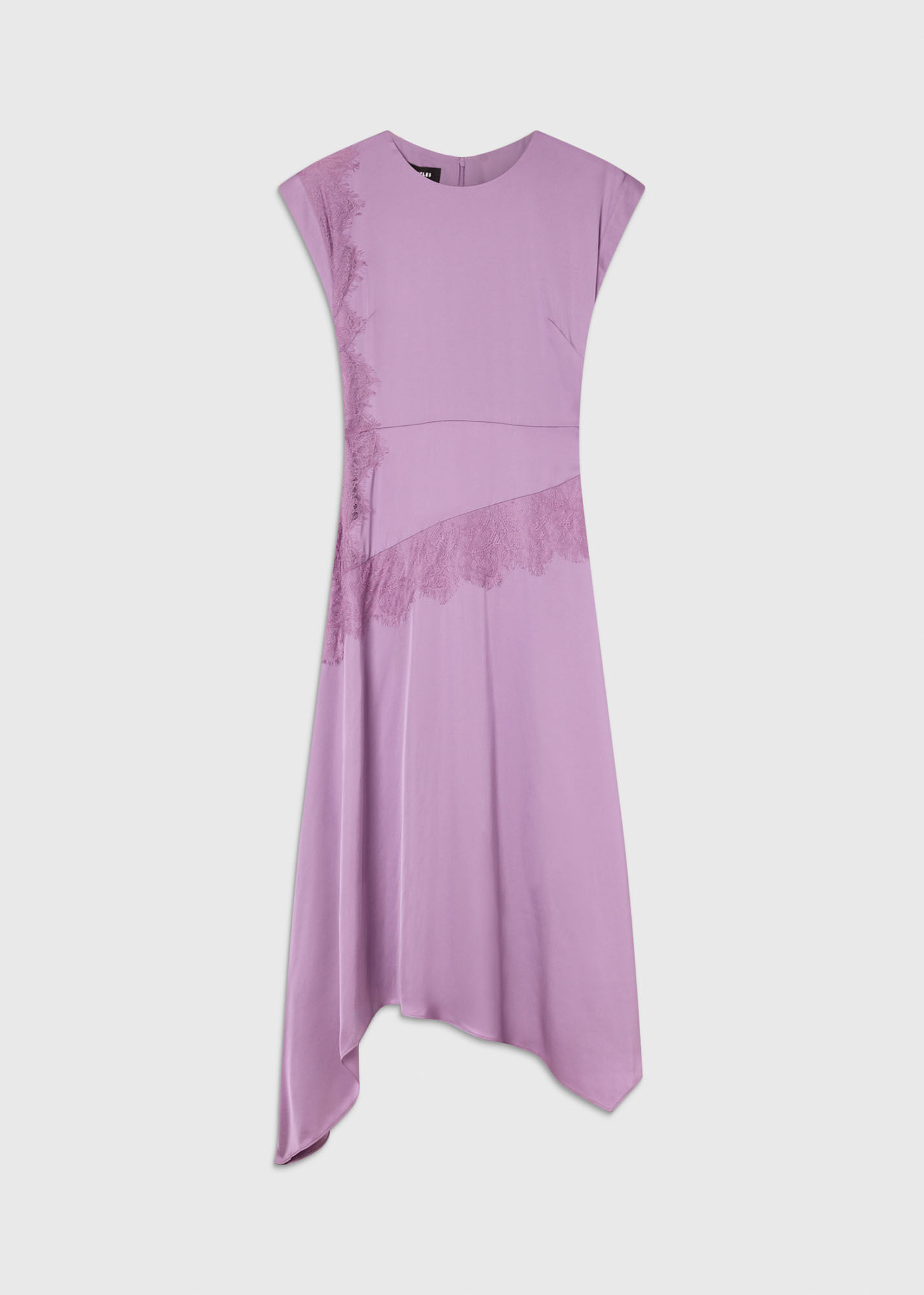 Lilac Lace Insert Asymmetric Dress | WHISTLES | Whistles US |