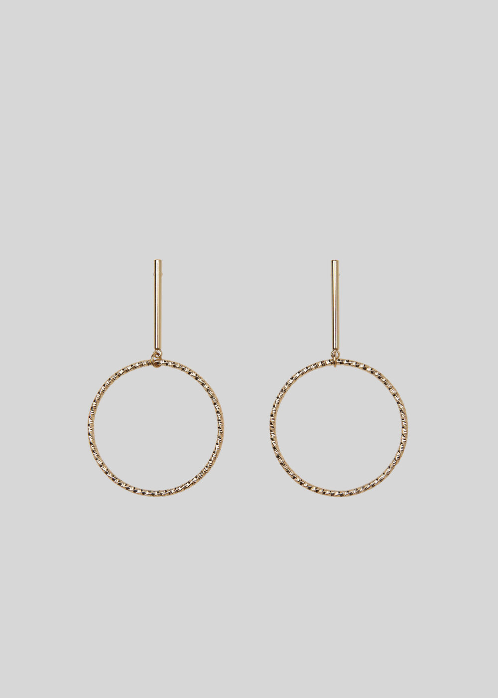 Textured Hung Hoop Earring Gold/Multi