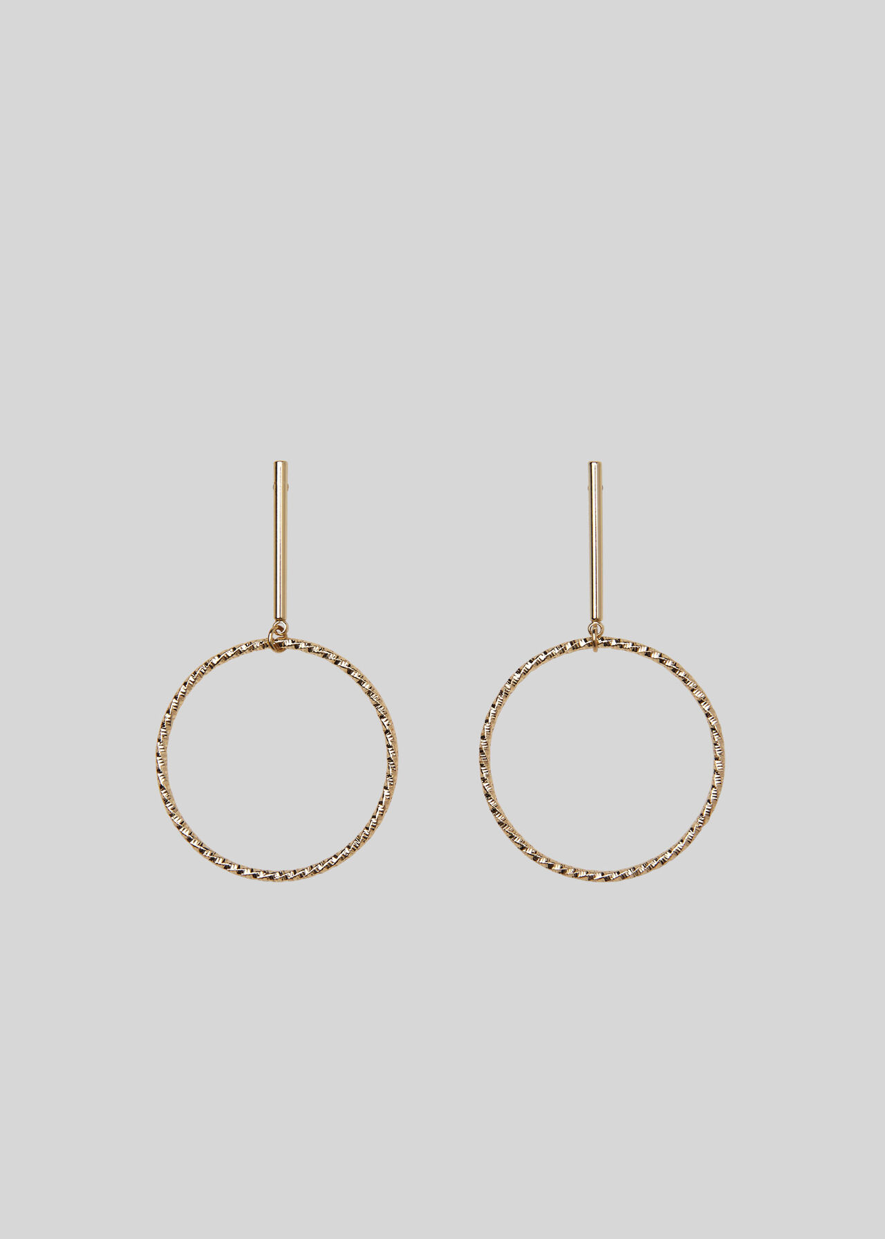 Textured Hung Hoop Earring Gold/Multi