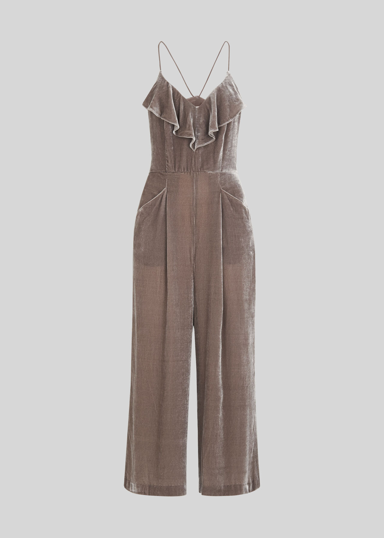 Florence Velvet Jumpsuit Silver