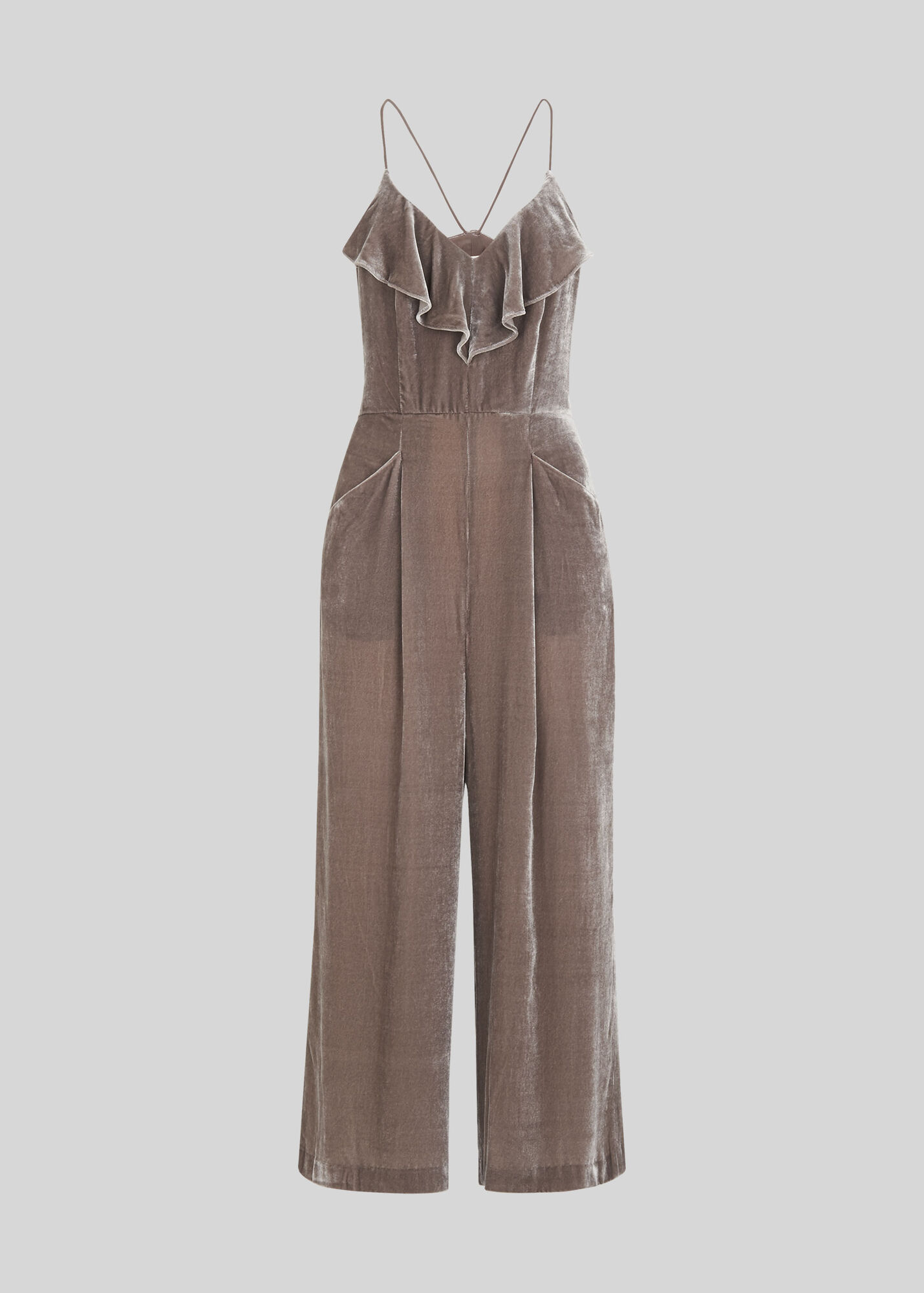 Florence Velvet Jumpsuit, Silver WHISTLES