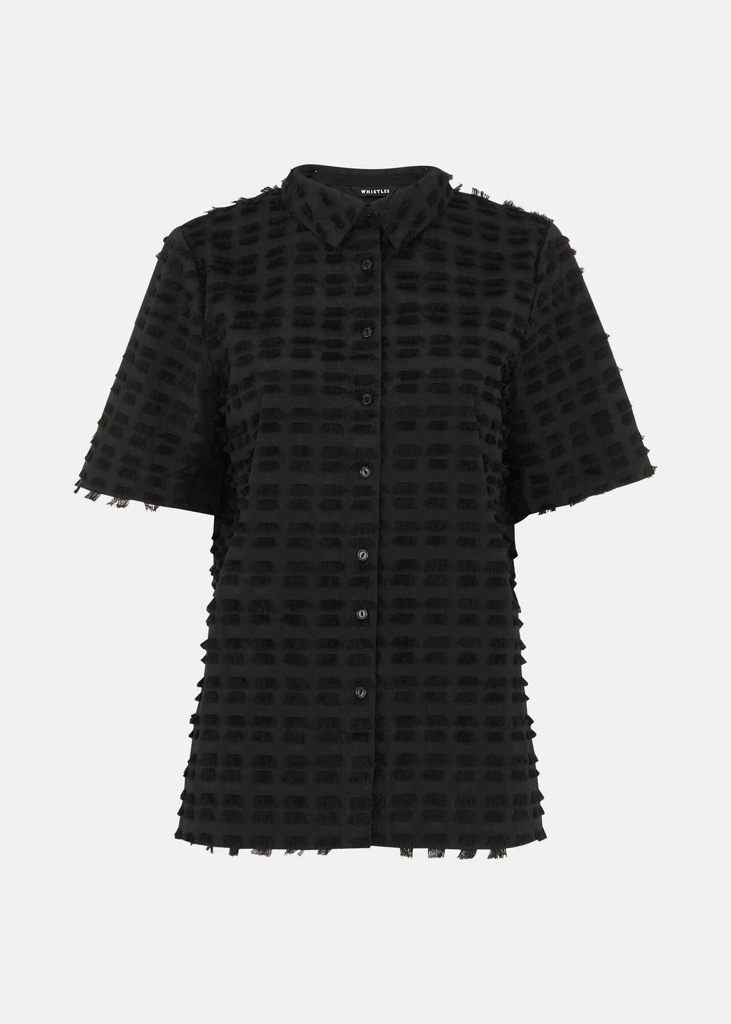 Black Cami Fringe Shirt | WHISTLES | Whistles UK |