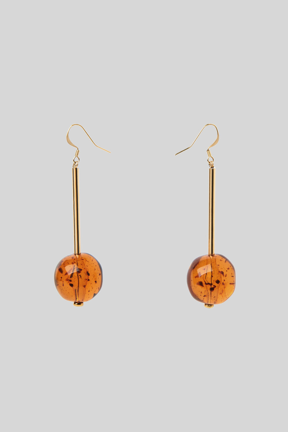 Resin Sphere Drop Earring Brown/Multi