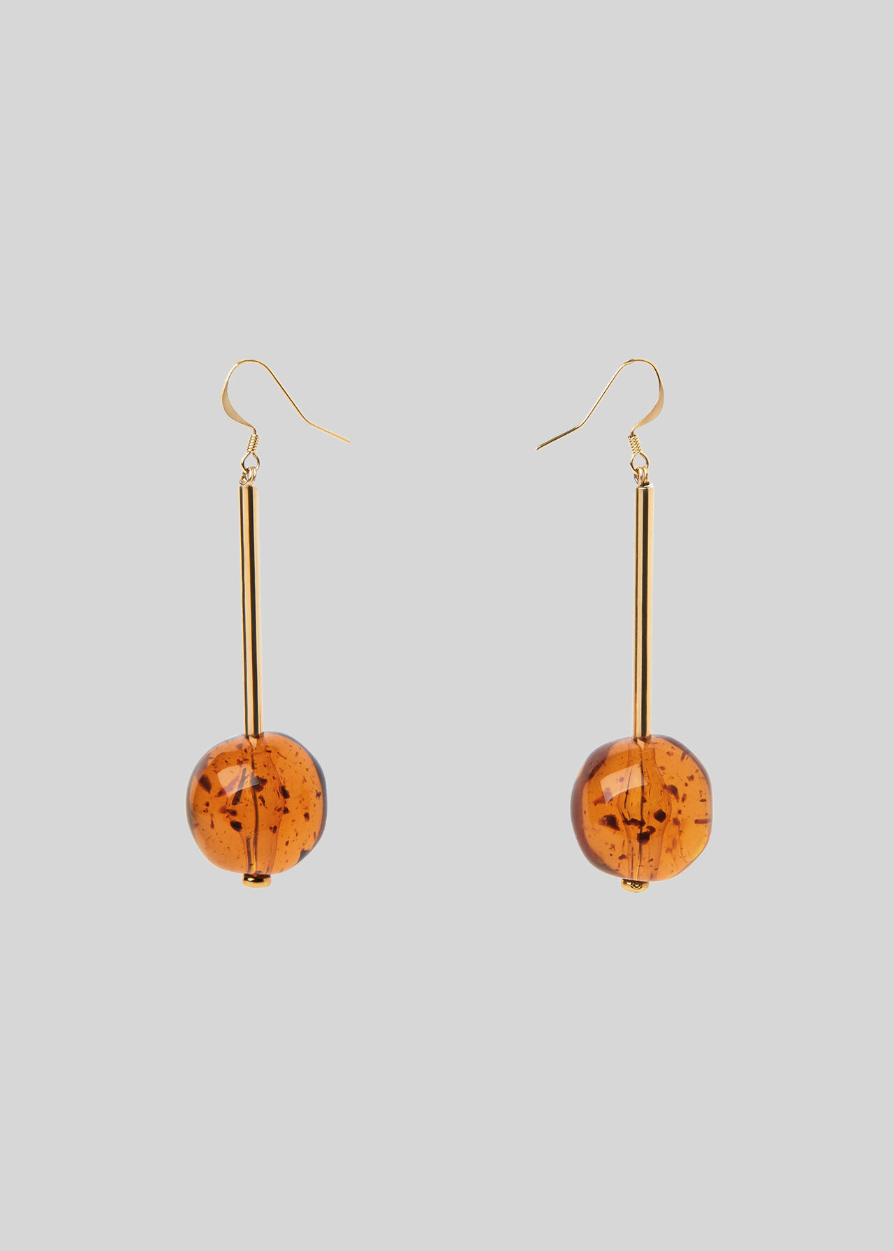 Resin Sphere Drop Earring Brown/Multi