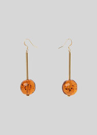 Resin Sphere Drop Earring Brown/Multi