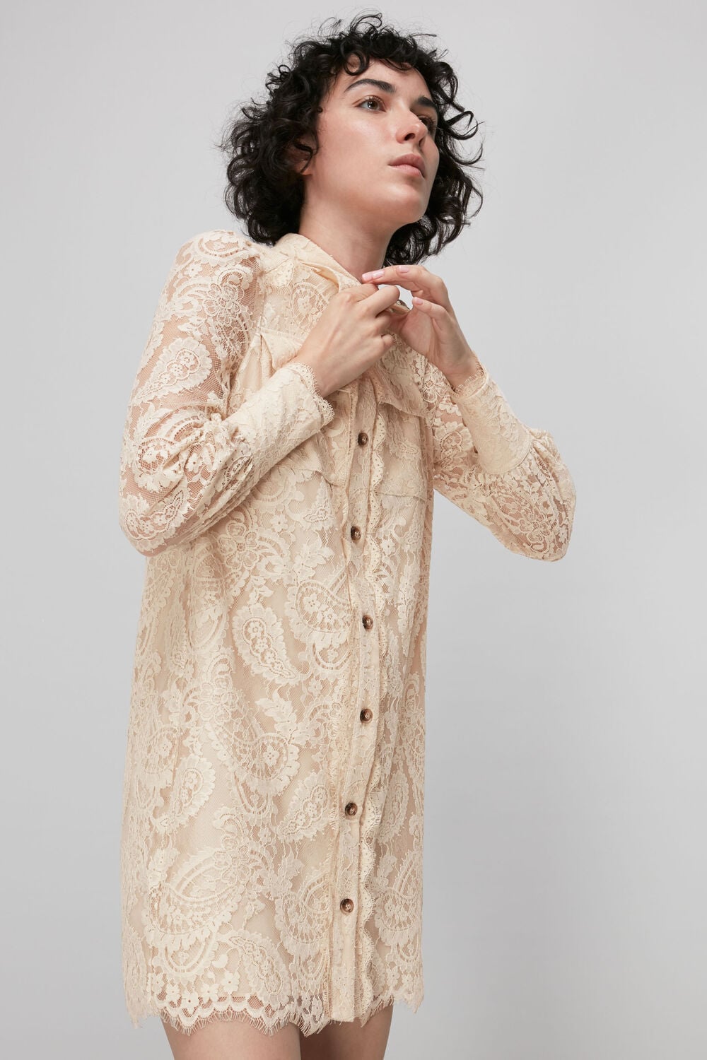 Lace Shirt Dress