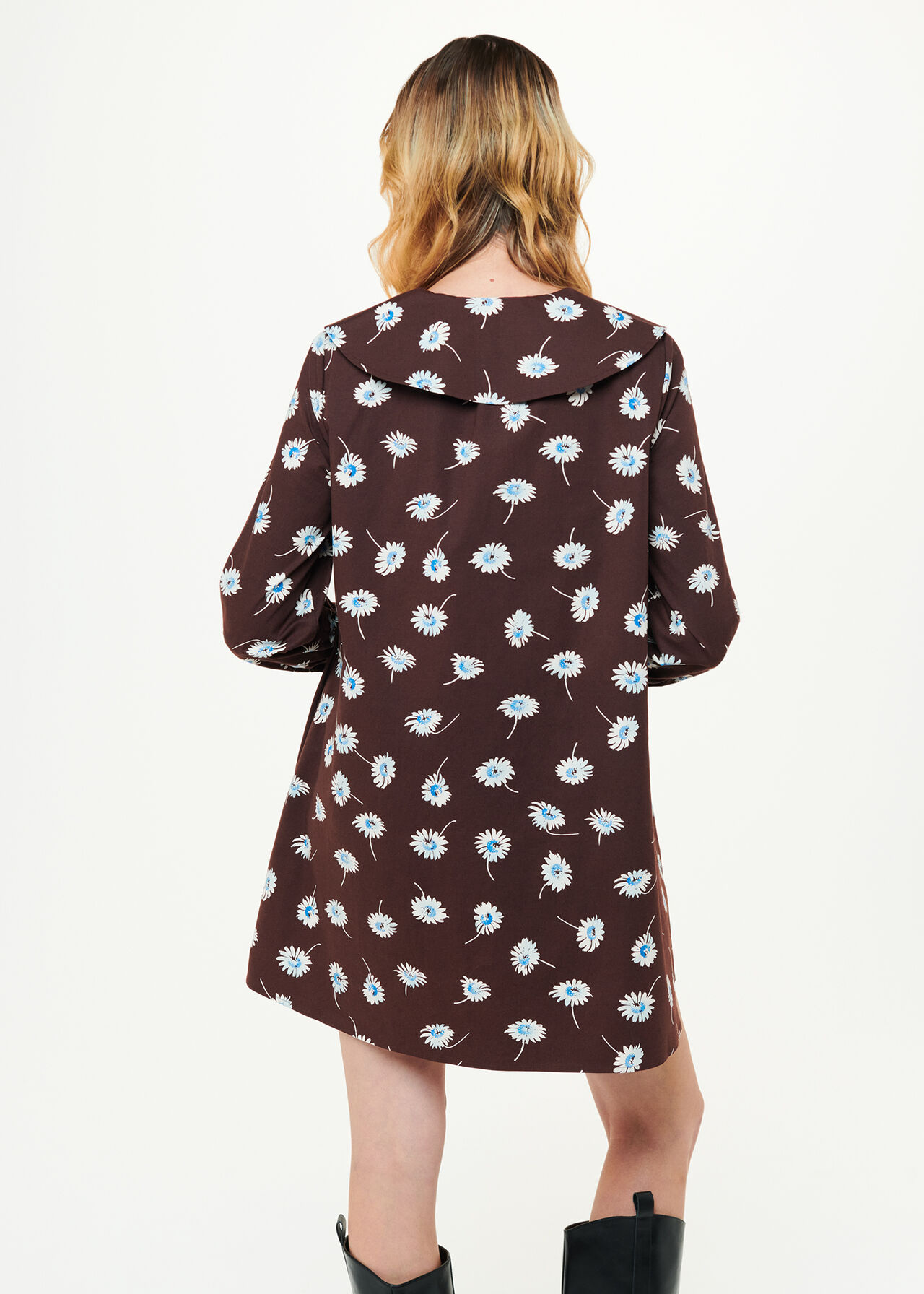 Watercolour Daisy Poplin Dress