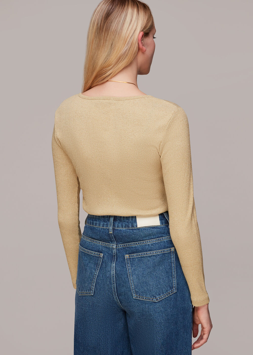 Long Sleeve Sparkle V Neck Top