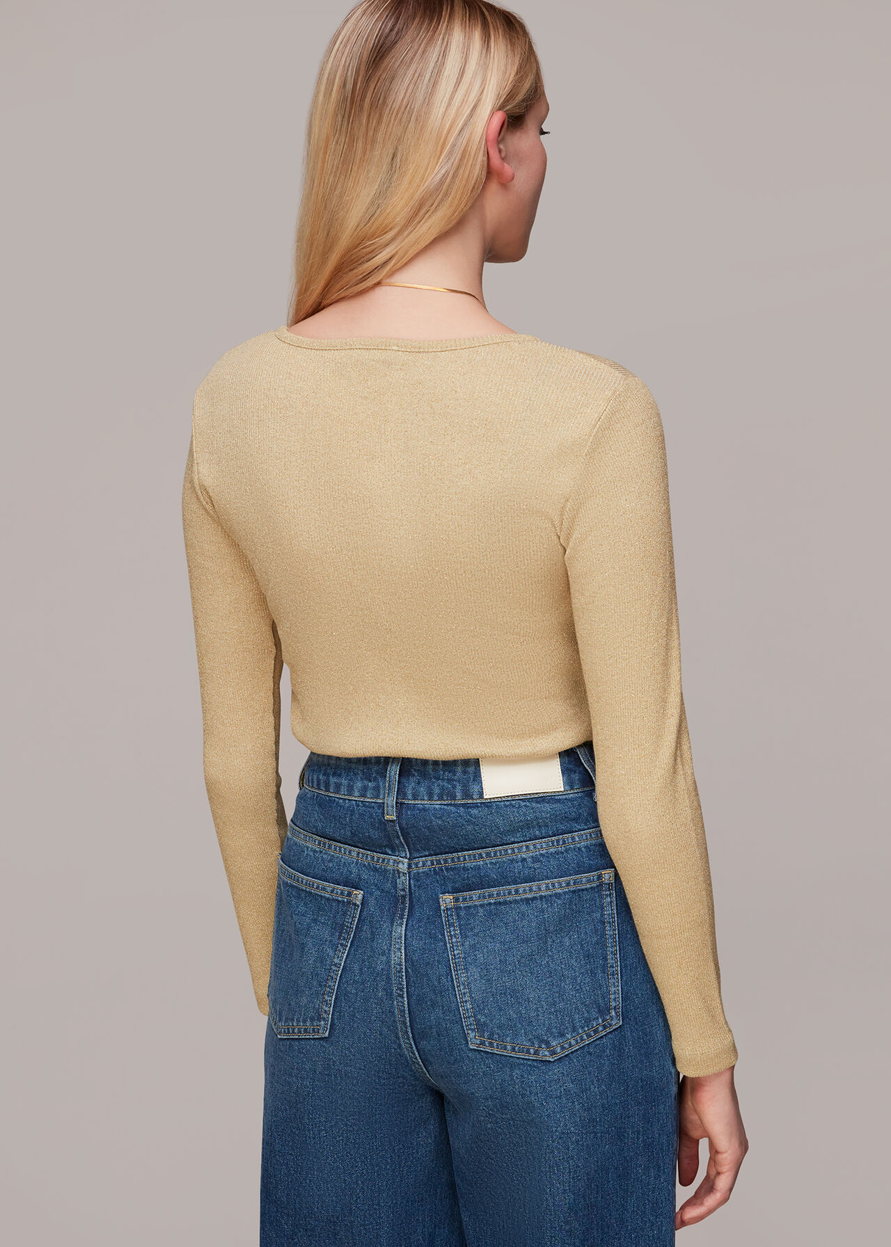 Long Sleeve Sparkle V Neck Top
