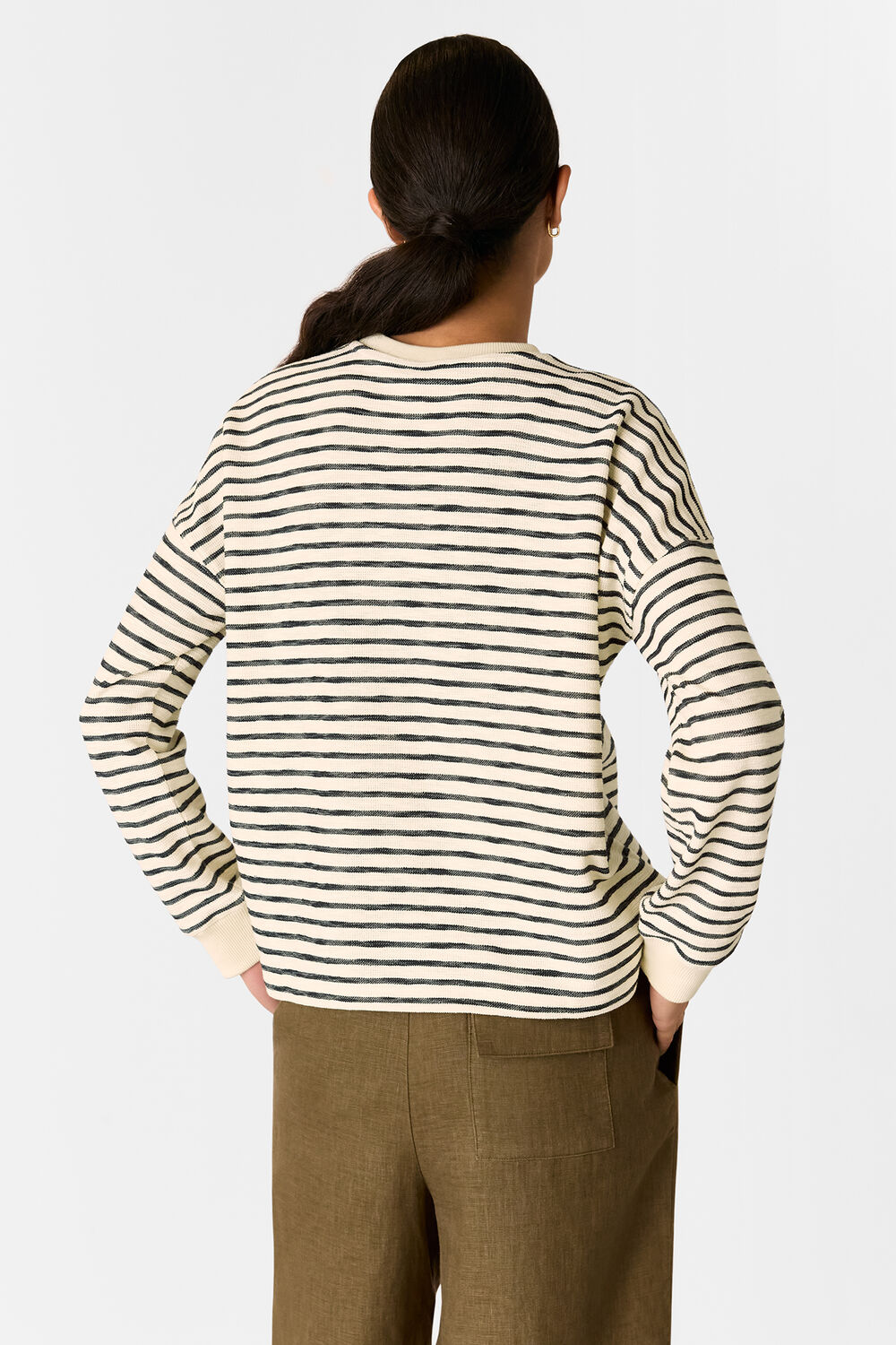 Textured Stripe Jersey Top