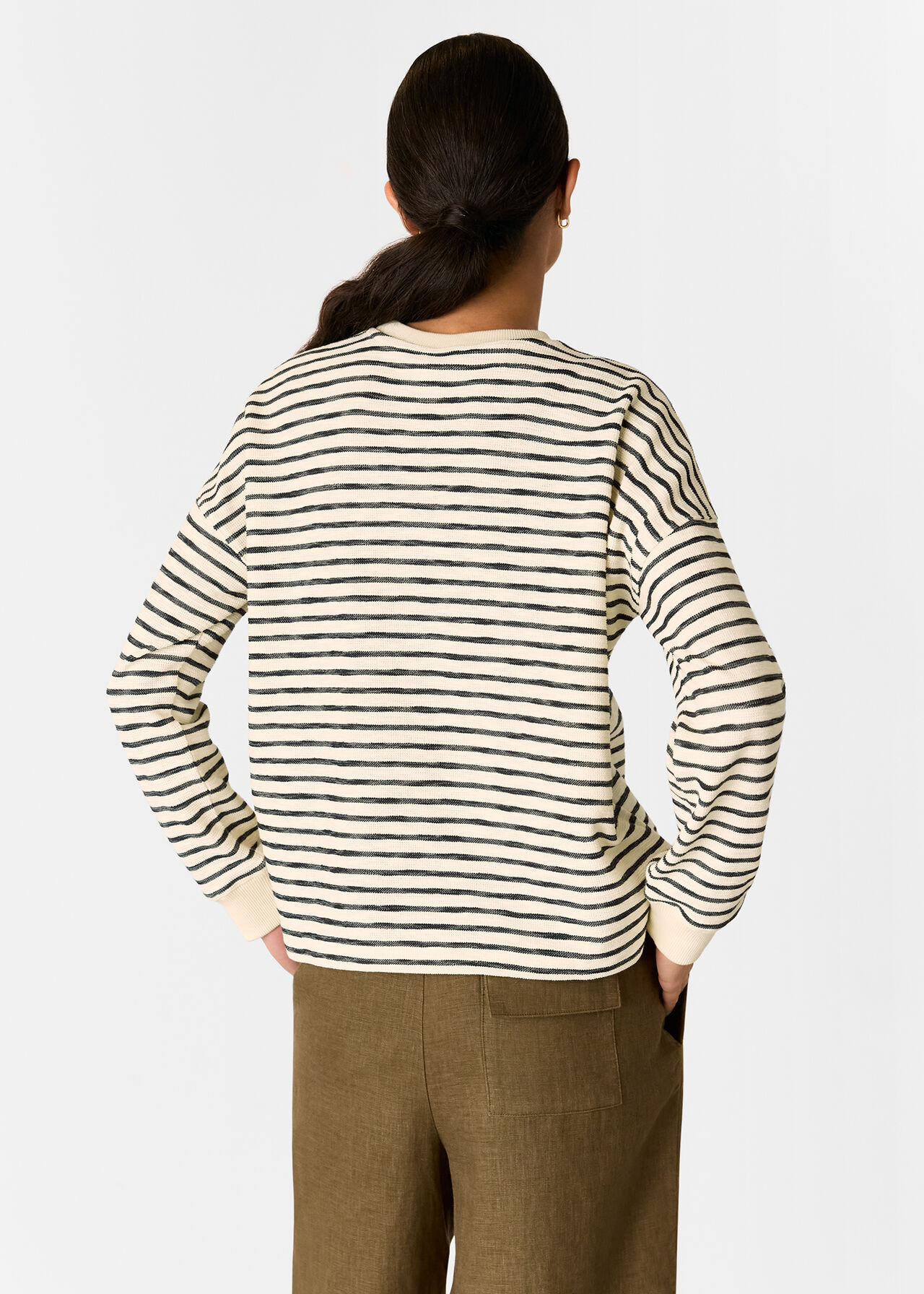 Textured Stripe Jersey Top