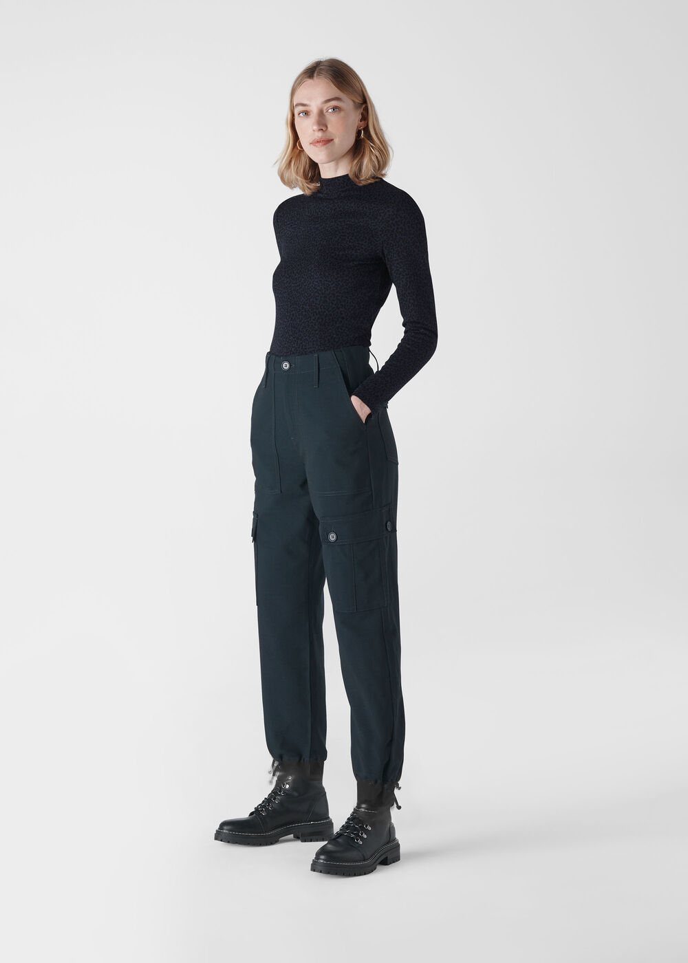 Mini Animal Jacquard Top Navy/Multi