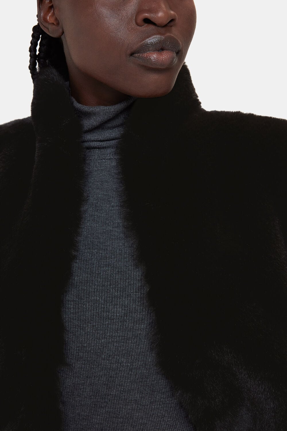 Black Faux Fur Gilet