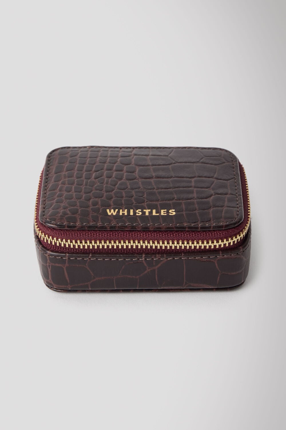 Brown Croc Leather Jewellery Box