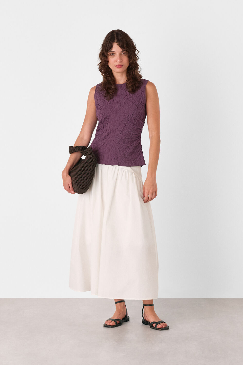 Plum Cotton Textured Tank