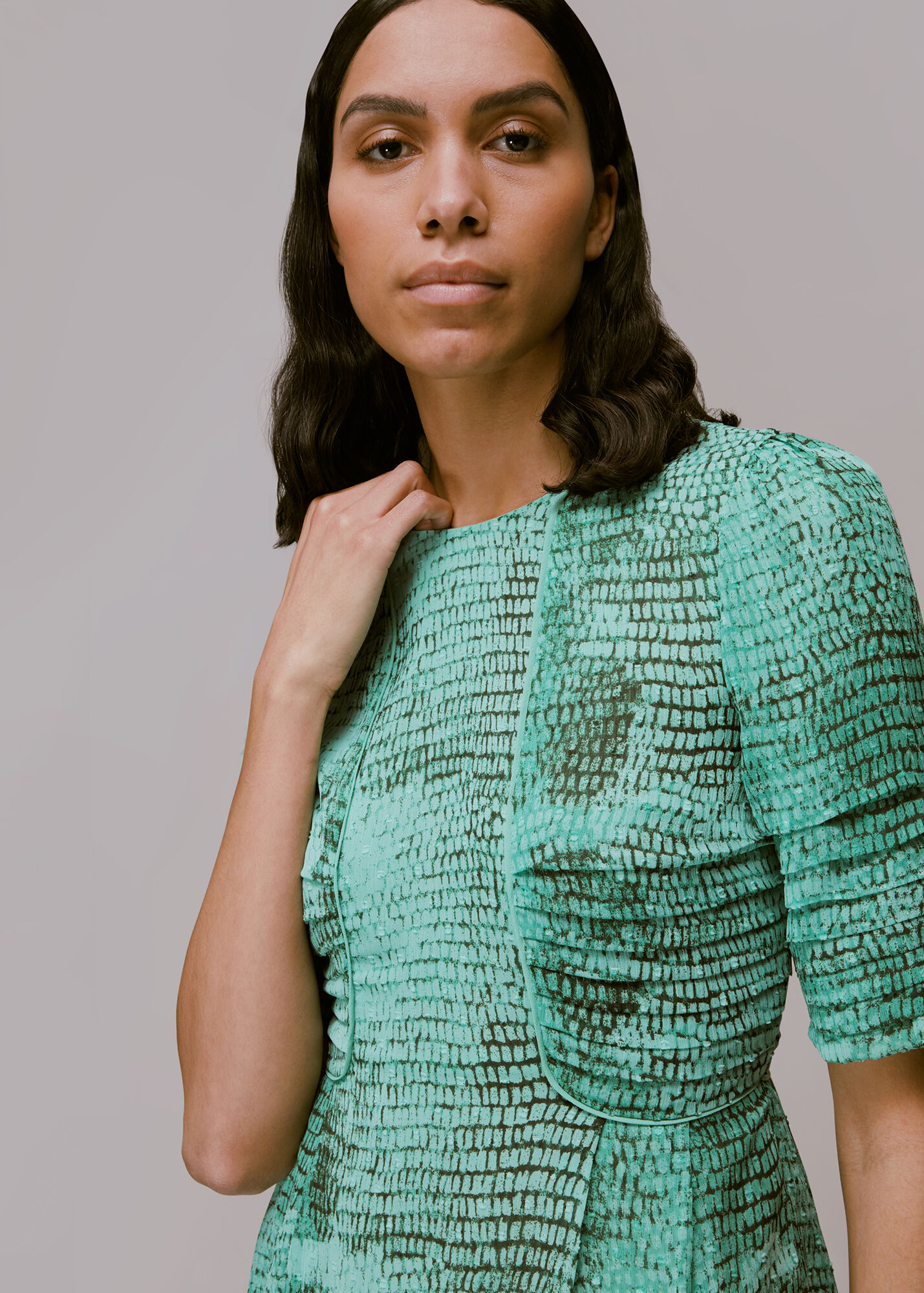 Green/Multi Snake Animal Dobby Dress WHISTLES