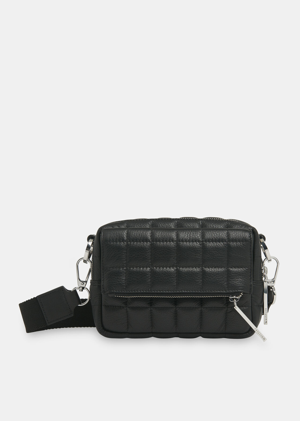 Black Quilted Bibi Crossbody Bag WHISTLES Whistles UK