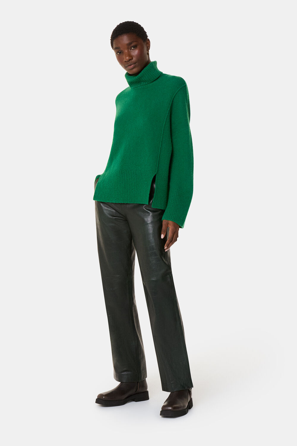 Wool Mix Roll Neck Knit