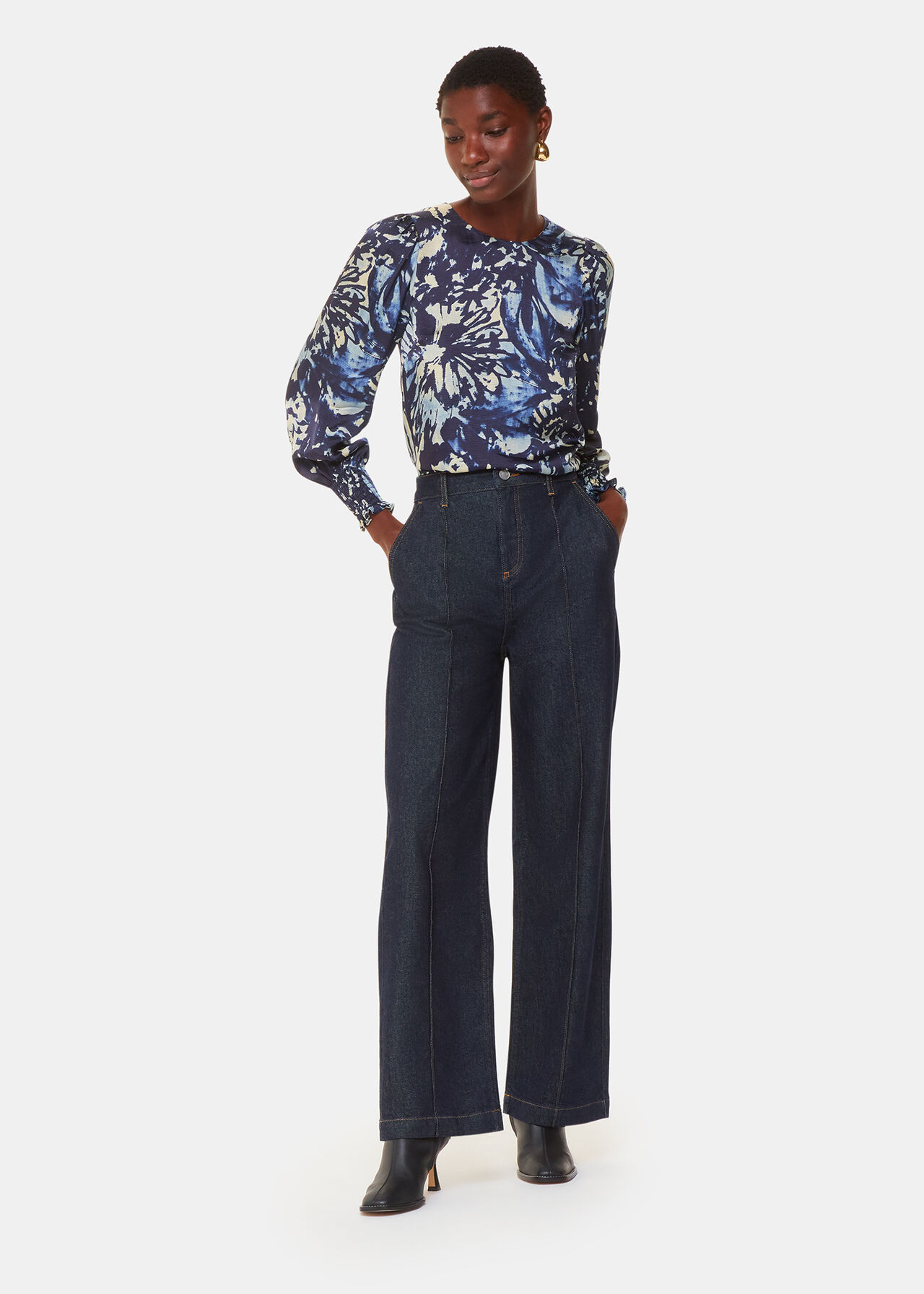 Dazzled Floral Satin Blouse