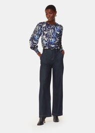 Dazzled Floral Satin Blouse