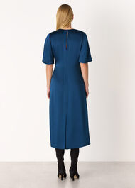 Satin Twist Waist Midi Dress