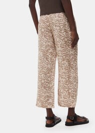 Palm Print Linen Blend Trouser