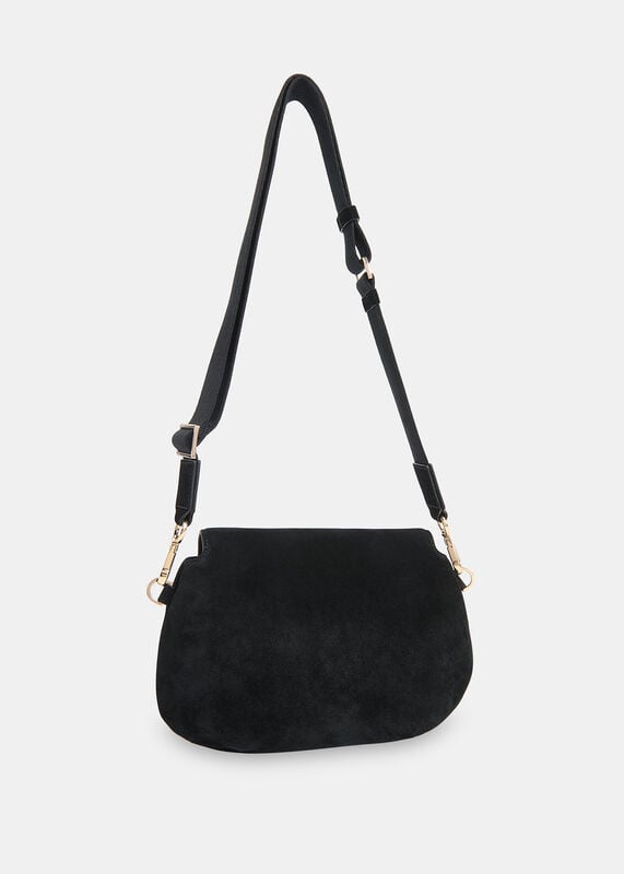 Black Nala Suede Crossbody Bag