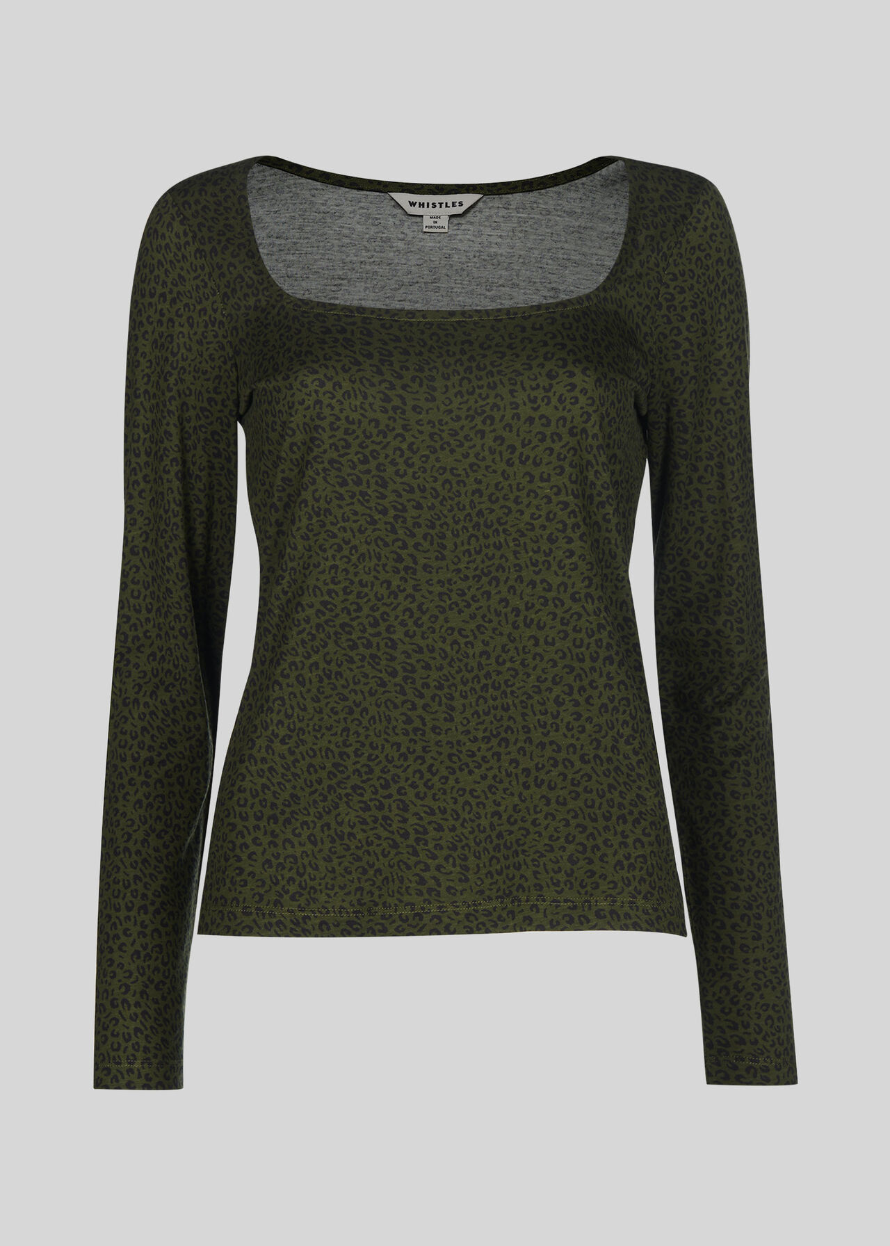 Mini Leopard Print Top Khaki