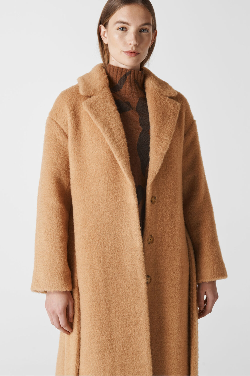 Wool Textured Belted Coat