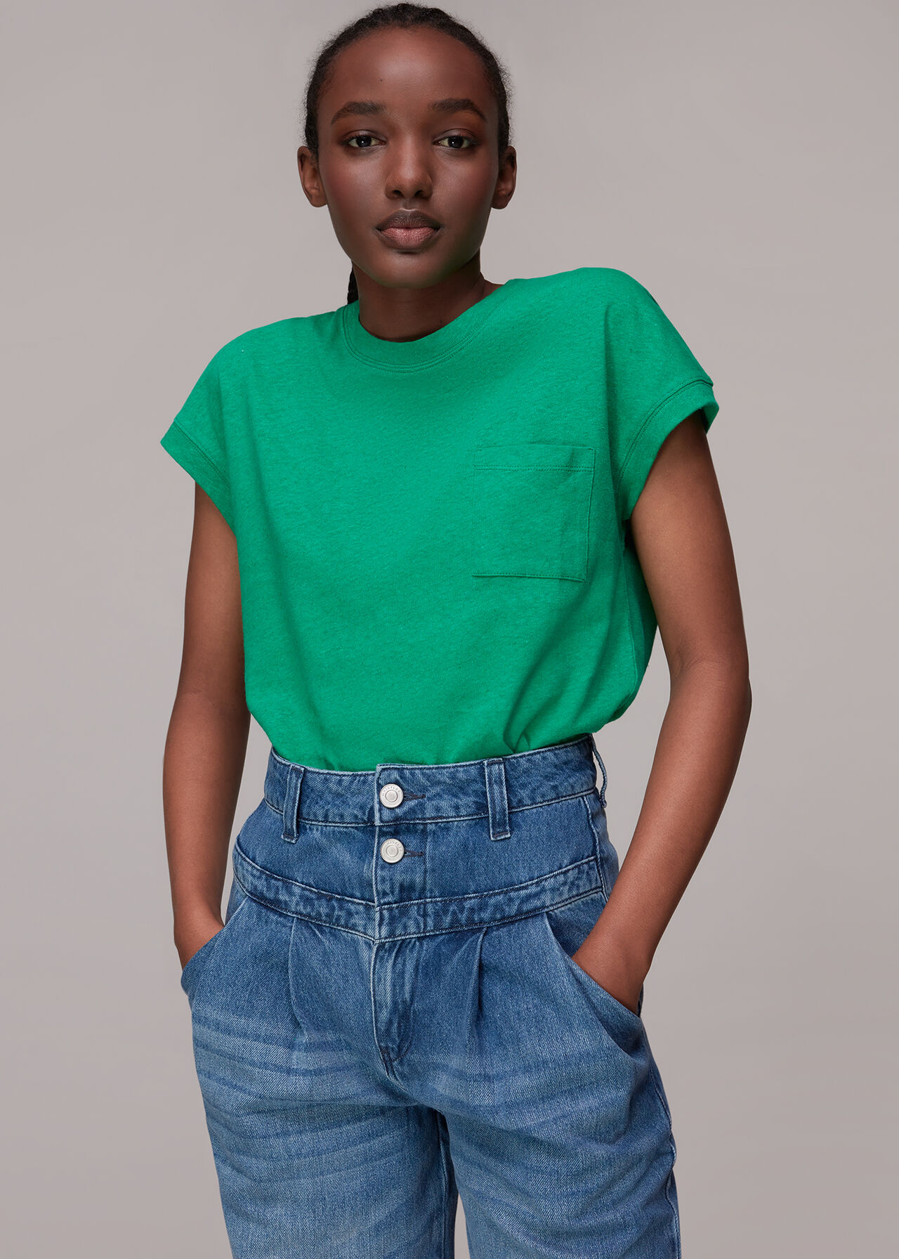 Ember Linen Mix Pocket Tee