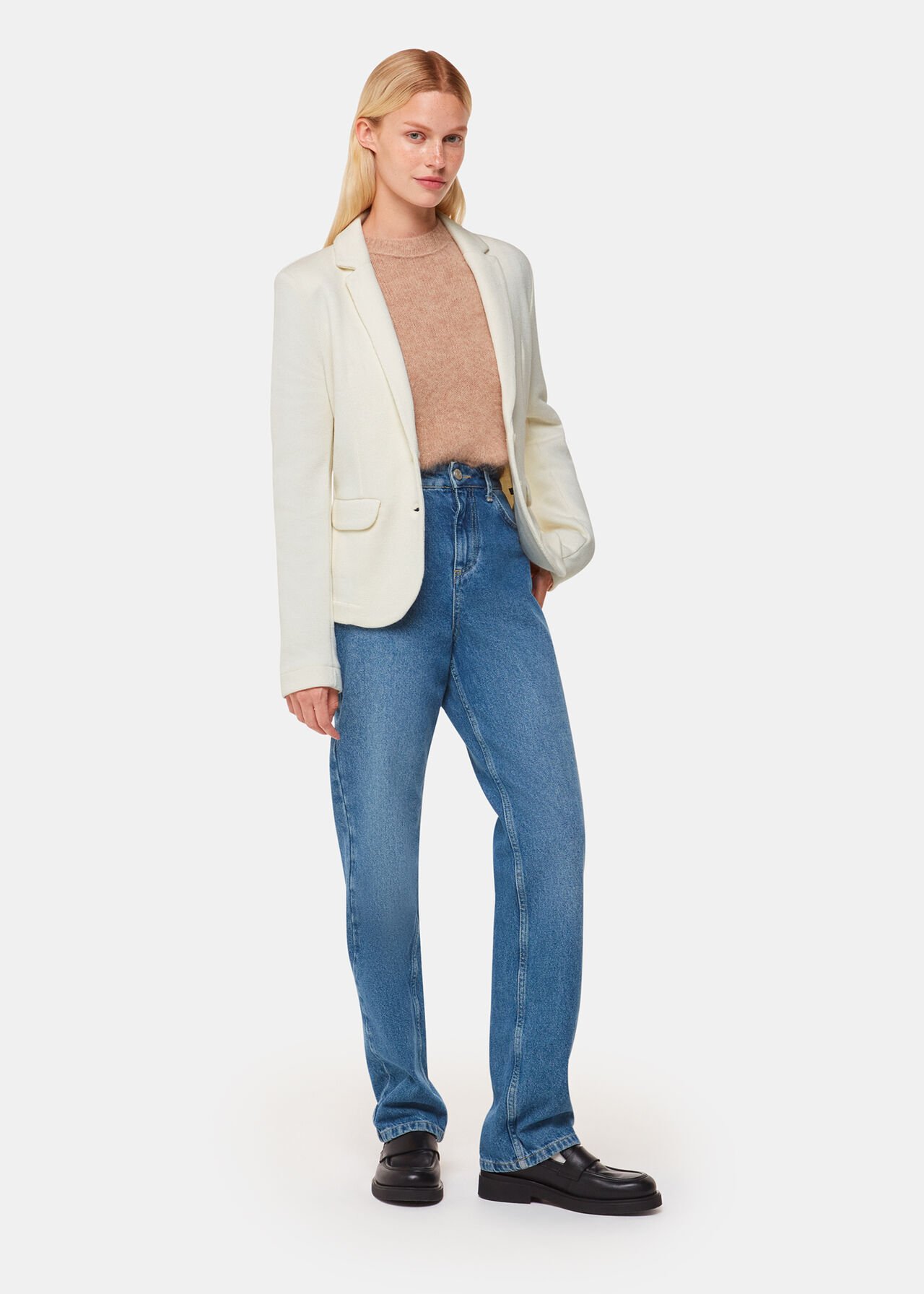 Whistles Ivory Slim Jersey Jacket Whistles Ivory Slim Jersey Jacket