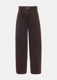 Belted Cotton Barrel Trouser