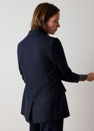 Pinstripe Wool Blend Blazer