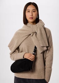 Ring Detail Suede Bag