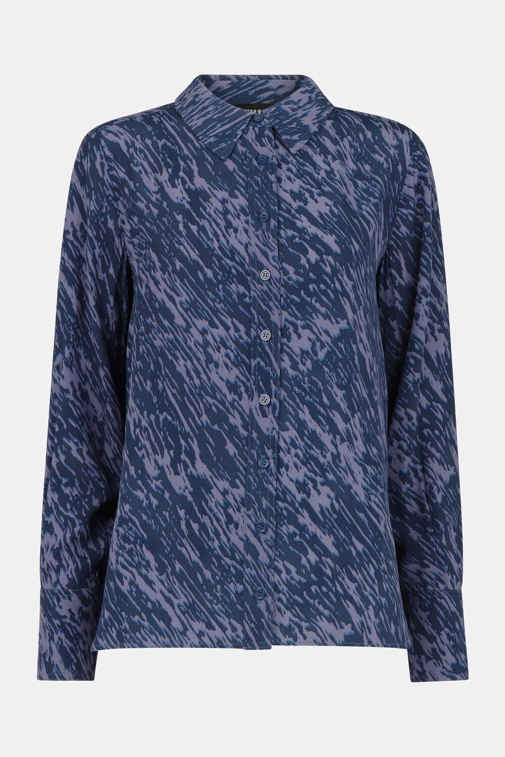Blue Abstract Marks Collared Shirt