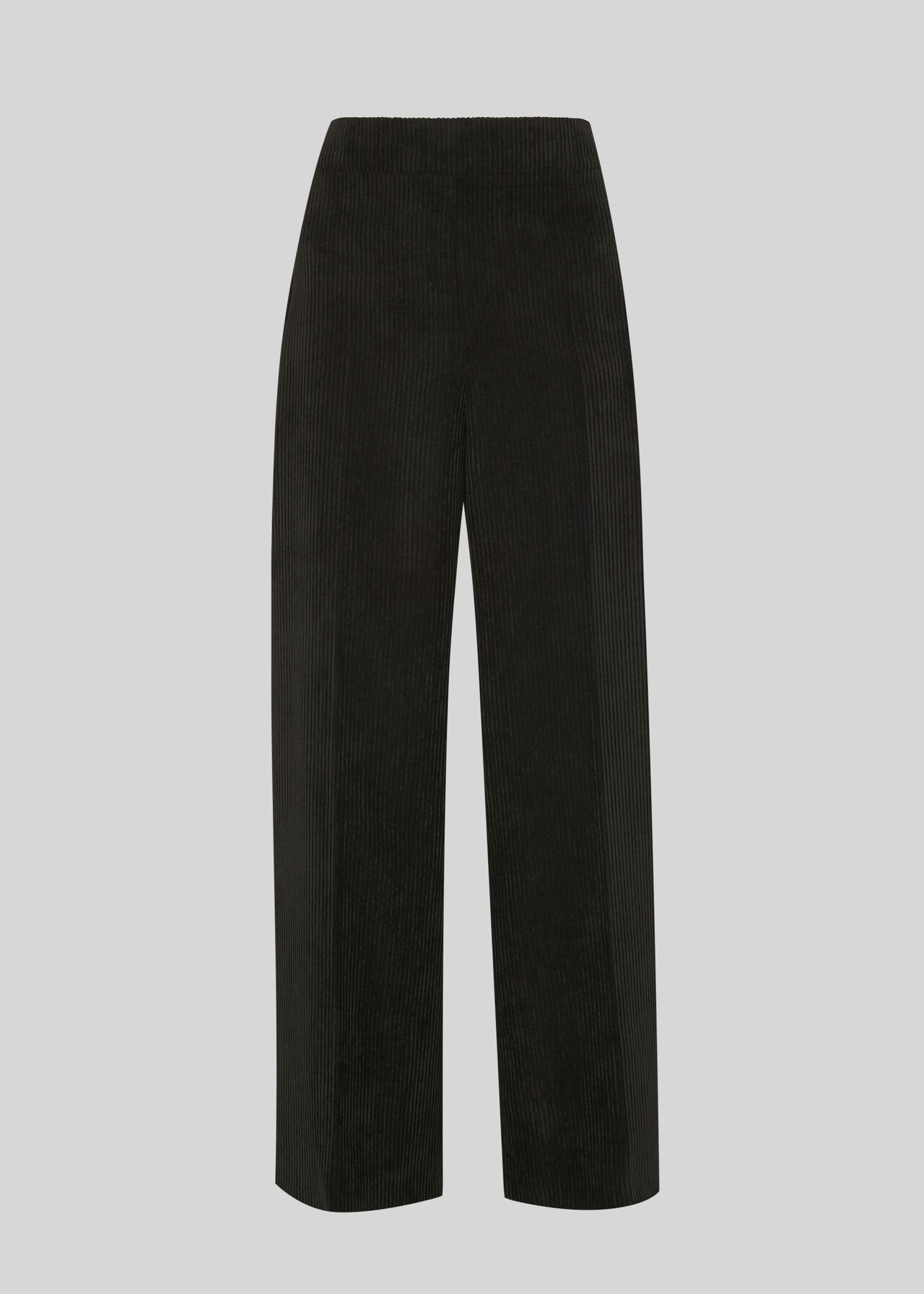 Cord Flat Front Trouser Black