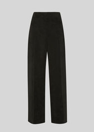 Cord Flat Front Trouser Black