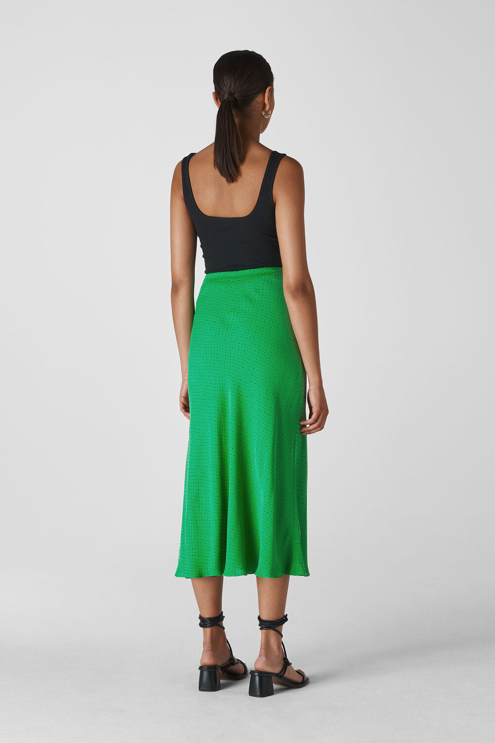 Micro Spot Button Skirt