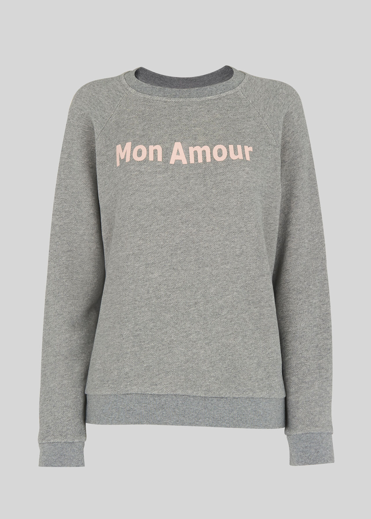 Grey Marl Mon Amour Logo Sweatshirt | WHISTLES