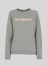Mon Amour Logo Sweatshirt Grey Marl