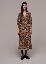 Jungle Cheetah Shirred Dress