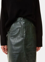 Delia Croc Leather Skirt