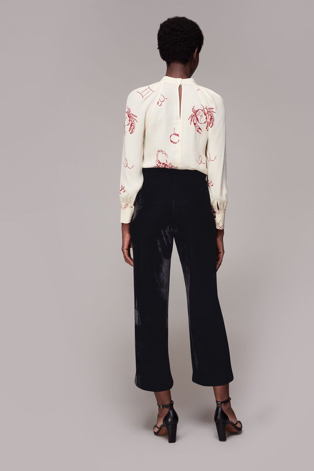 Velvet Wide Leg Crop Trouser