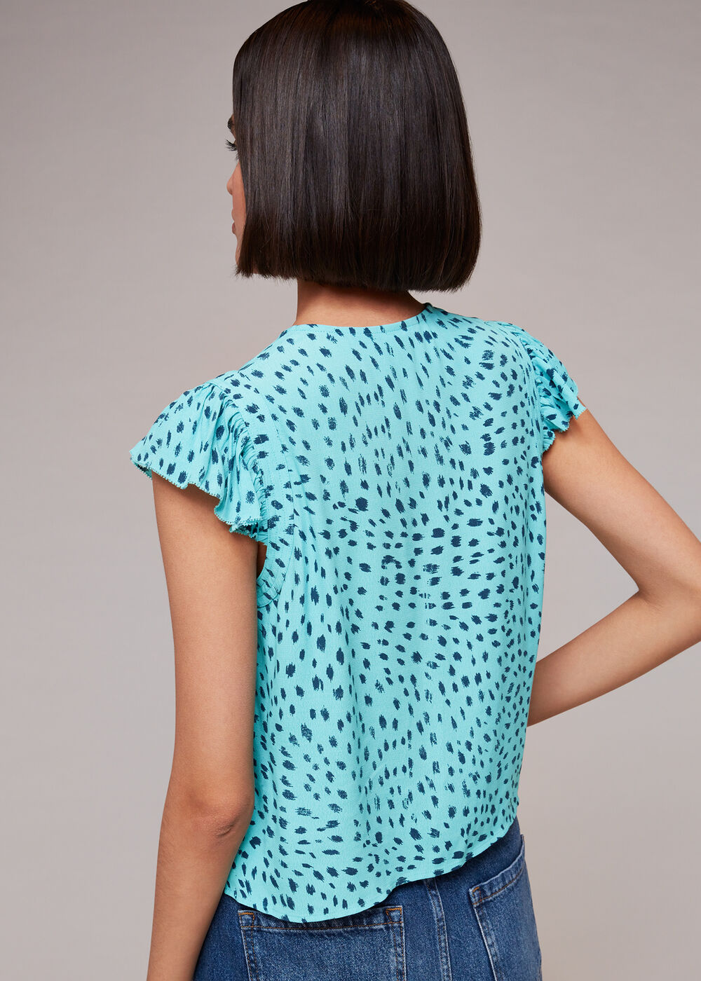 Speckled Spot Frill Top