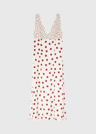 Jacquard Spot Scarf Back Dress