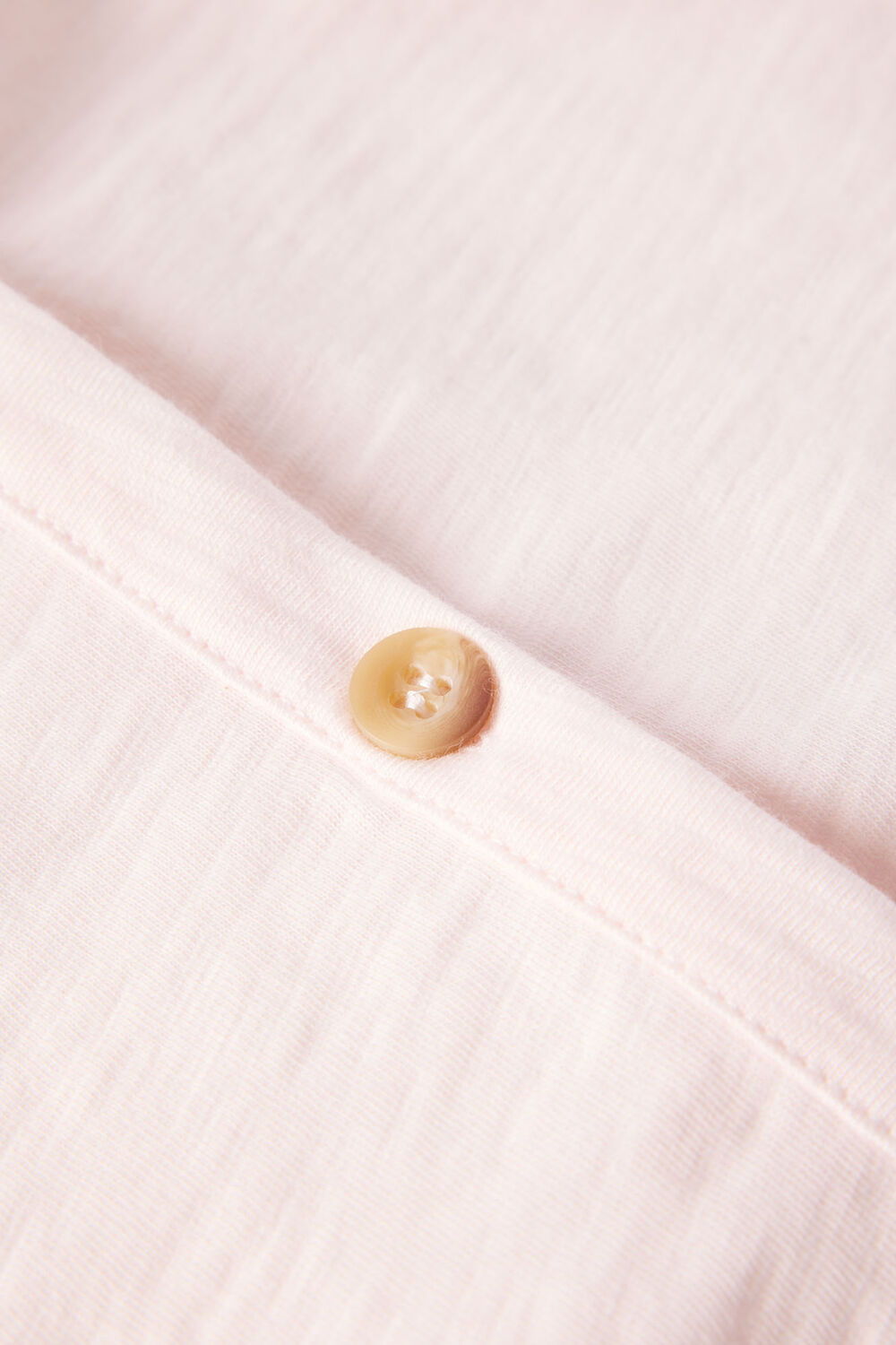 Pale Pink Ella V Neck Button Through Tee