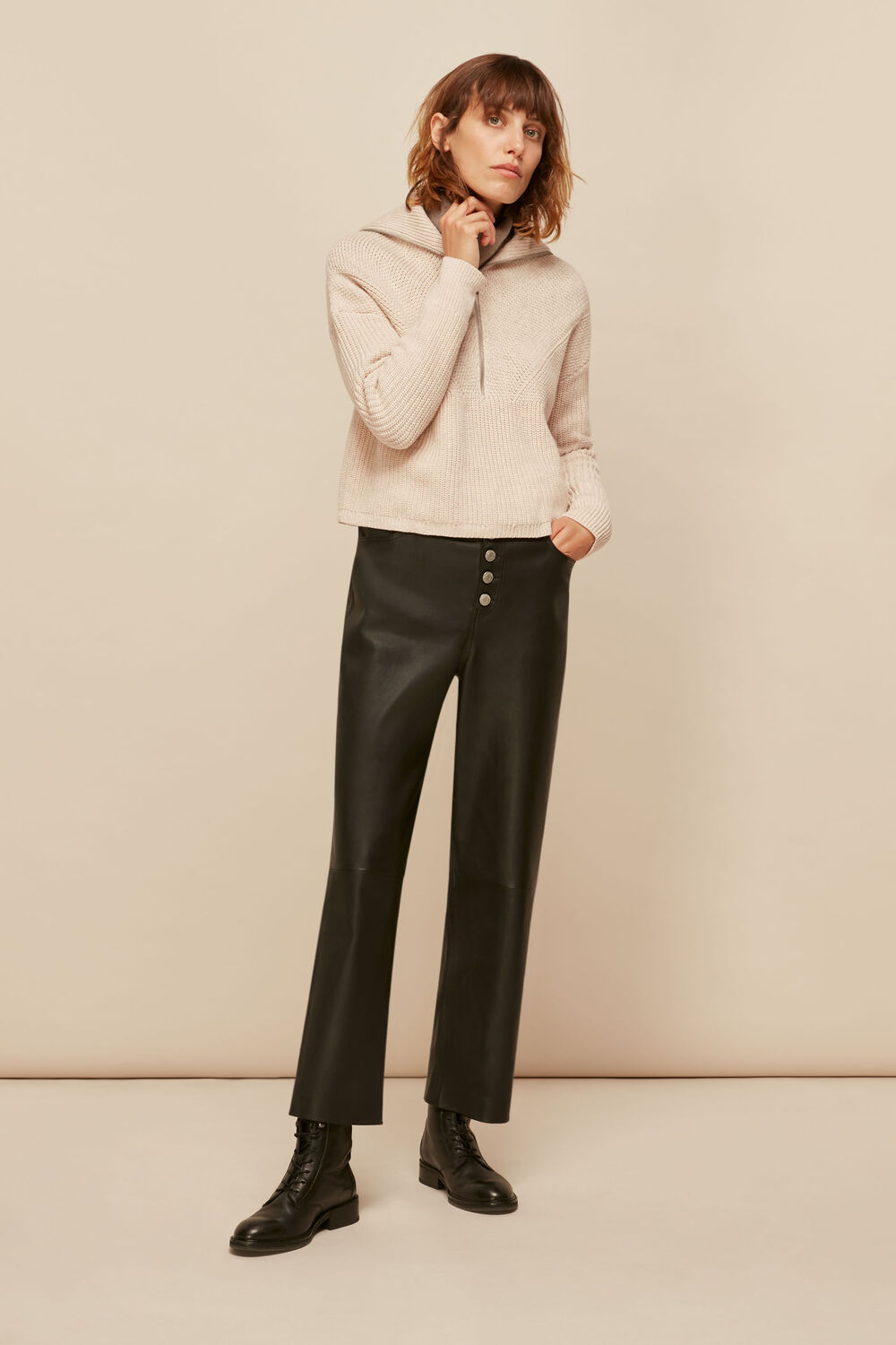 Knitted Zip Neck Sweater